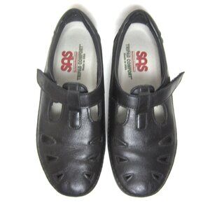 SAS Womens 7.5 W Roamer Tripad Comfort Mary Jane Black Leather Loafers Shoes VG